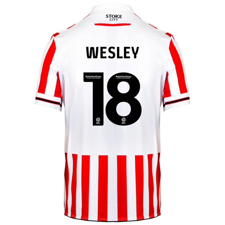 Mulher Camisola Wesley Moraes #18 Vermelho Branco Principal 2023/24 Camisa Brasil