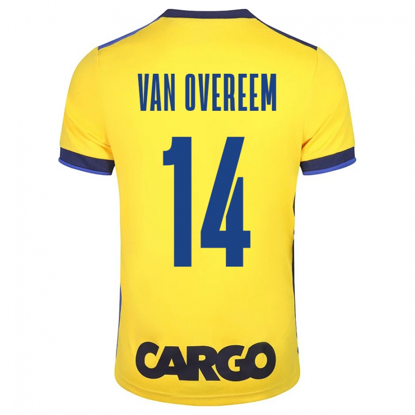 Mulher Camisola Joris Van Overeem #14 Amarelo Principal 2023/24 Camisa Brasil