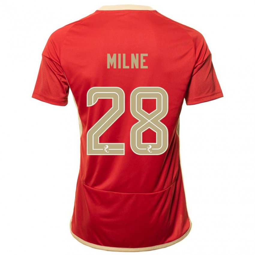 Mulher Camisola Jack Milne #28 Vermelho Principal 2023/24 Camisa Brasil