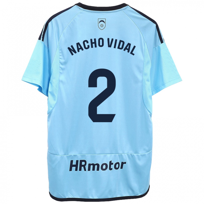 Mulher Camisola Nacho Vidal #2 Azul Alternativa 2023/24 Camisa Brasil