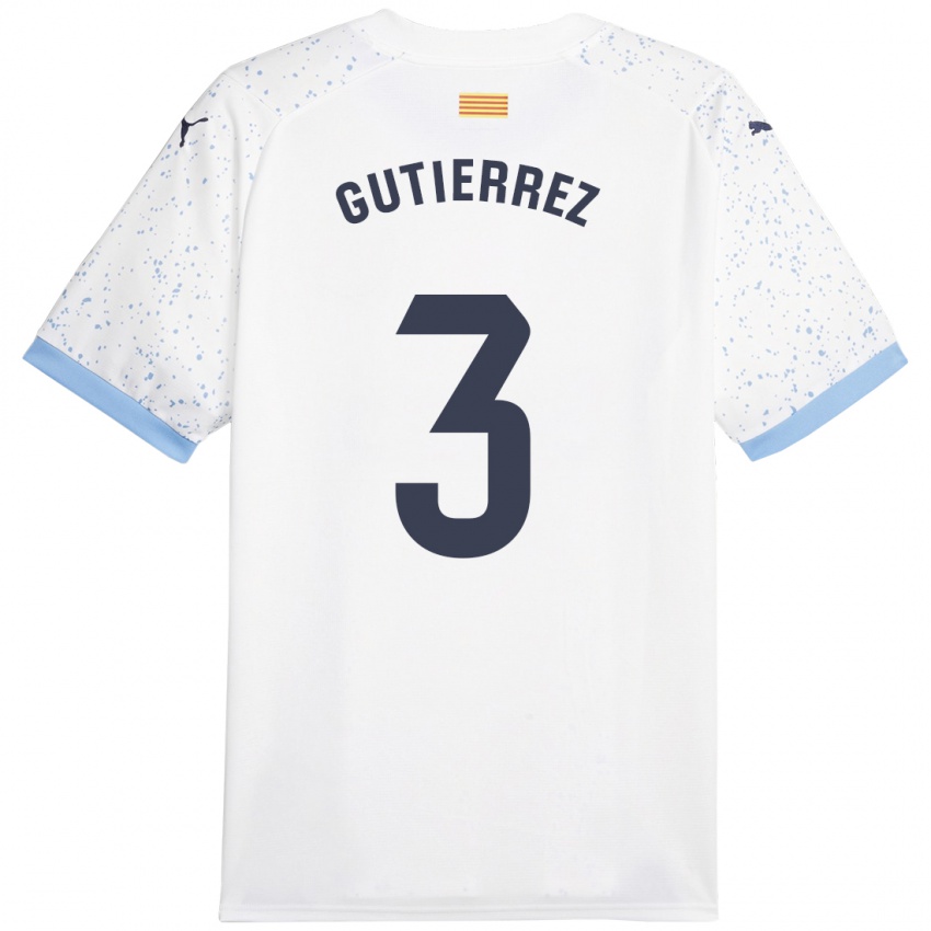 Mulher Camisola Miguel Gutierrez #3 Branco Alternativa 2023/24 Camisa Brasil