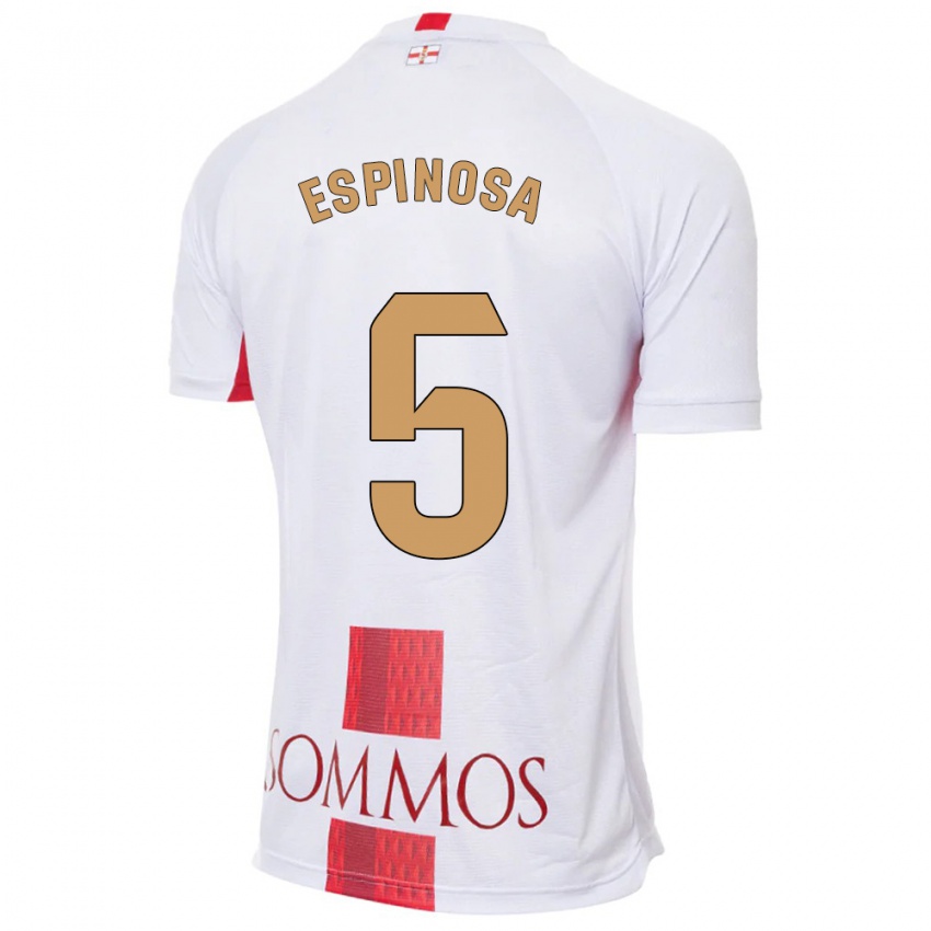 Mulher Camisola Diego Espinosa #5 Branco Alternativa 2023/24 Camisa Brasil