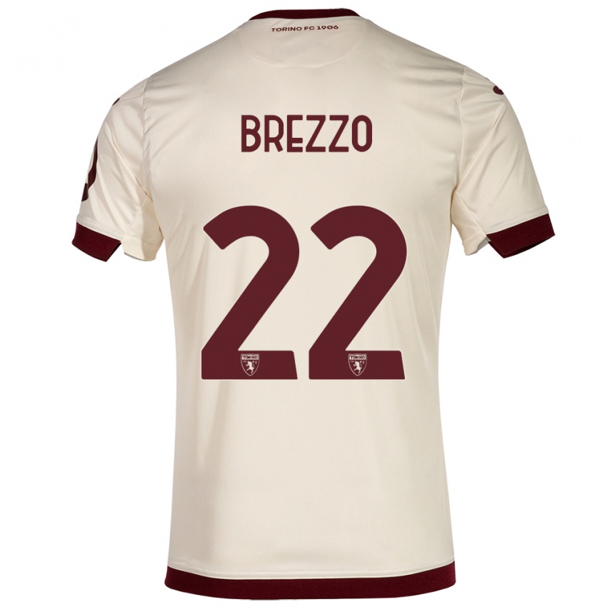 Mulher Camisola Matteo Brezzo #22 Champanhe Alternativa 2023/24 Camisa Brasil