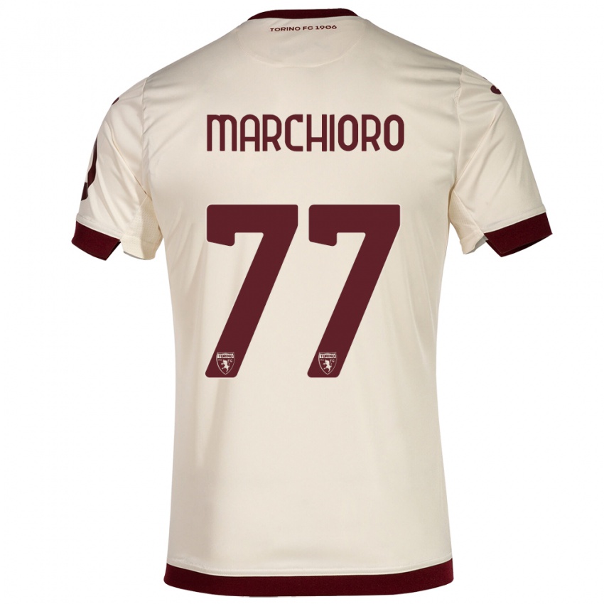 Mulher Camisola Raffaele Marchioro #77 Champanhe Alternativa 2023/24 Camisa Brasil