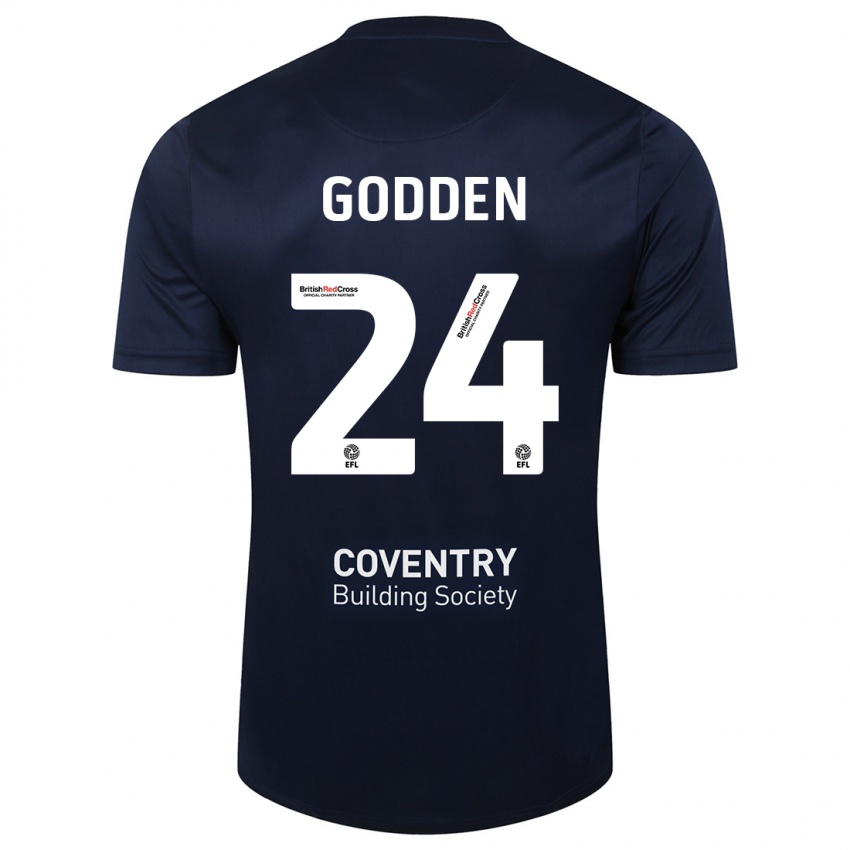 Mulher Camisola Matt Godden #24 Marinha Vermelha Alternativa 2023/24 Camisa Brasil