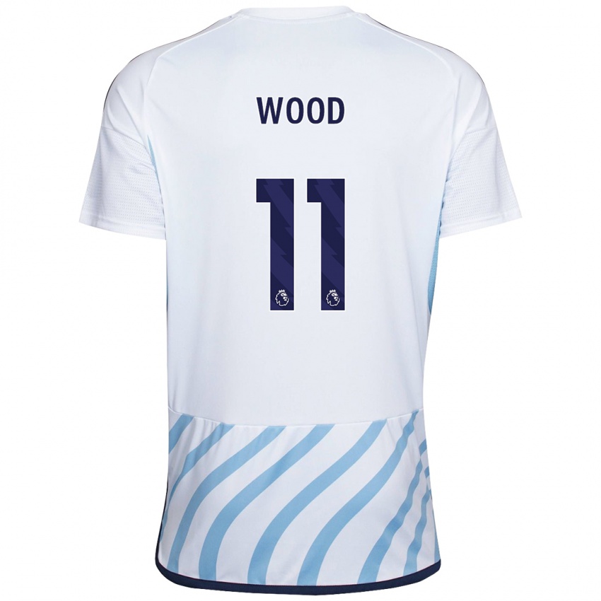 Mulher Camisola Chris Wood #11 Branco Azul Alternativa 2023/24 Camisa Brasil