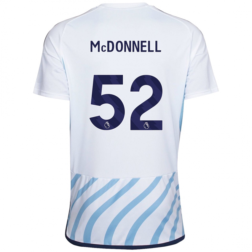 Mulher Camisola Jamie Mcdonnell #52 Branco Azul Alternativa 2023/24 Camisa Brasil