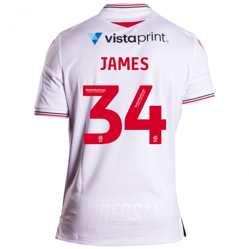 Mulher Camisola Aaron James #34 Branco Alternativa 2023/24 Camisa Brasil