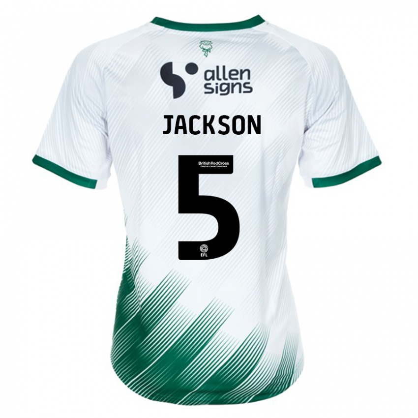 Mulher Camisola Adam Jackson #5 Branco Alternativa 2023/24 Camisa Brasil