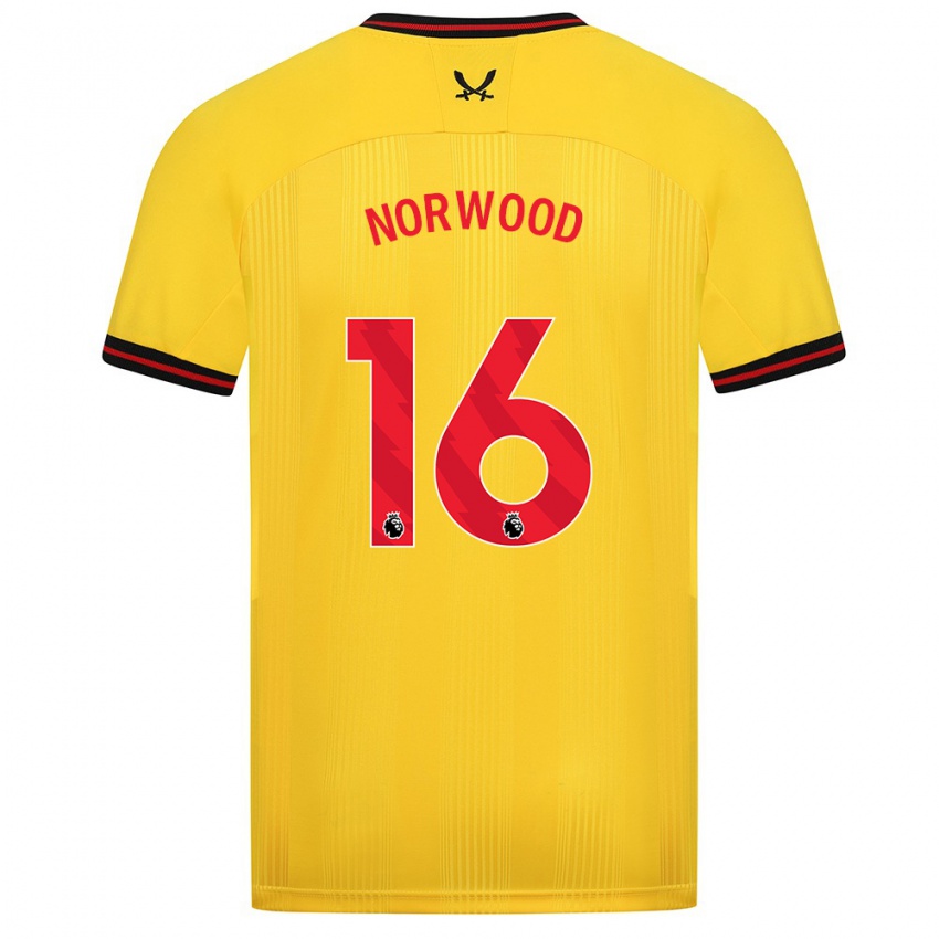 Mulher Camisola Oliver Norwood #16 Amarelo Alternativa 2023/24 Camisa Brasil