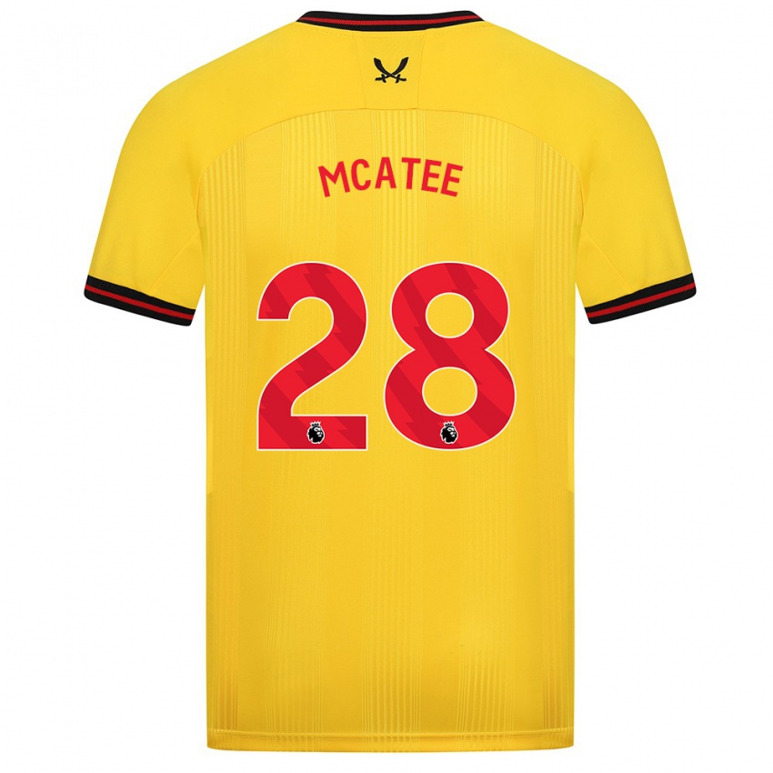 Mulher Camisola James Mcatee #28 Amarelo Alternativa 2023/24 Camisa Brasil