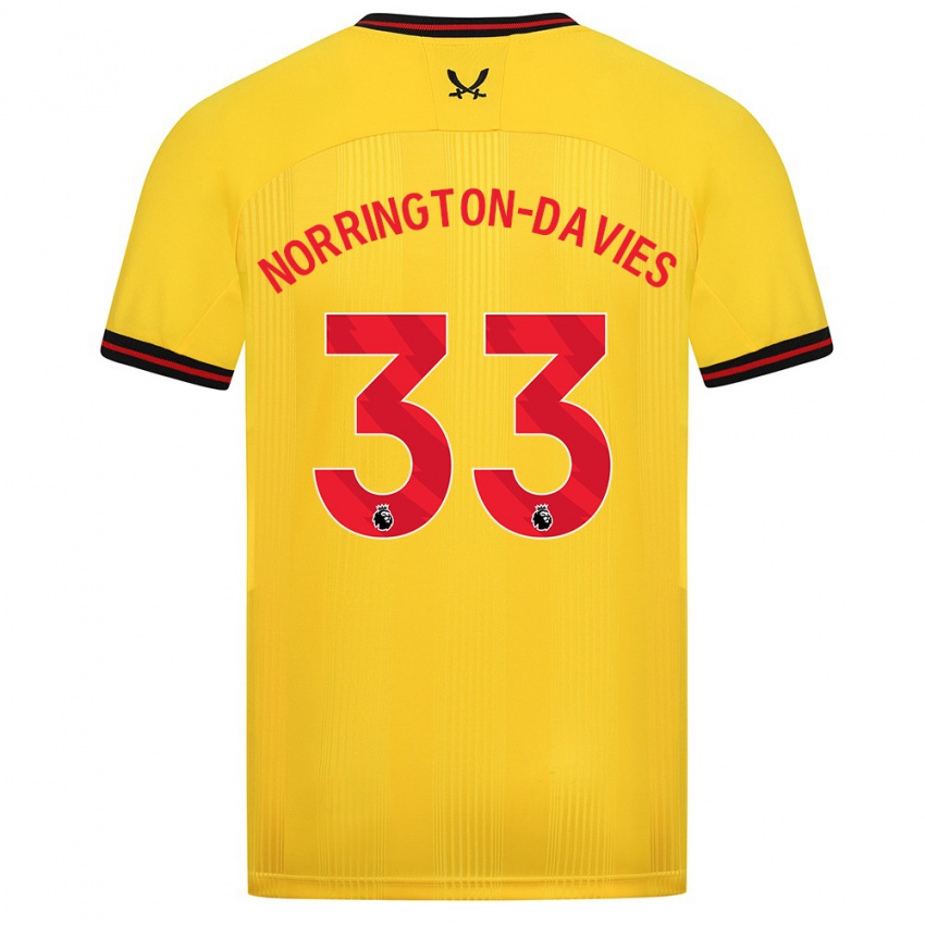 Mulher Camisola Rhys Norrington-Davies #33 Amarelo Alternativa 2023/24 Camisa Brasil