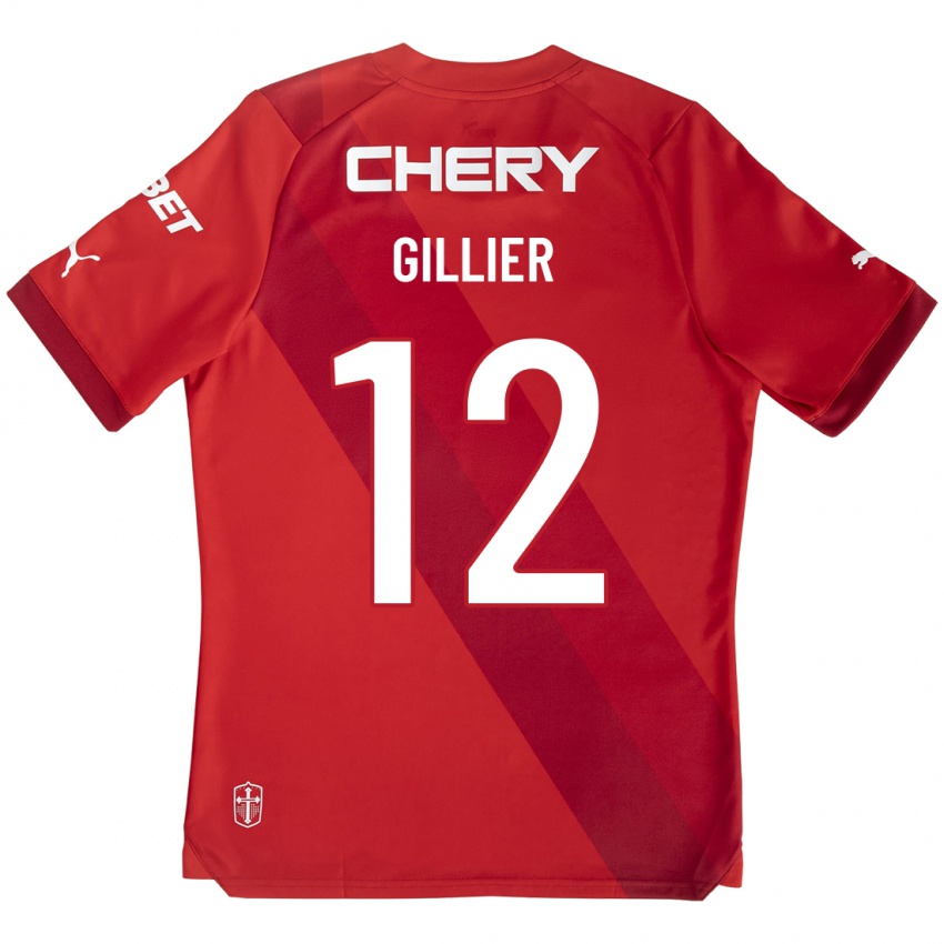 Mulher Camisola Thomas Gillier #12 Vermelho Alternativa 2023/24 Camisa Brasil