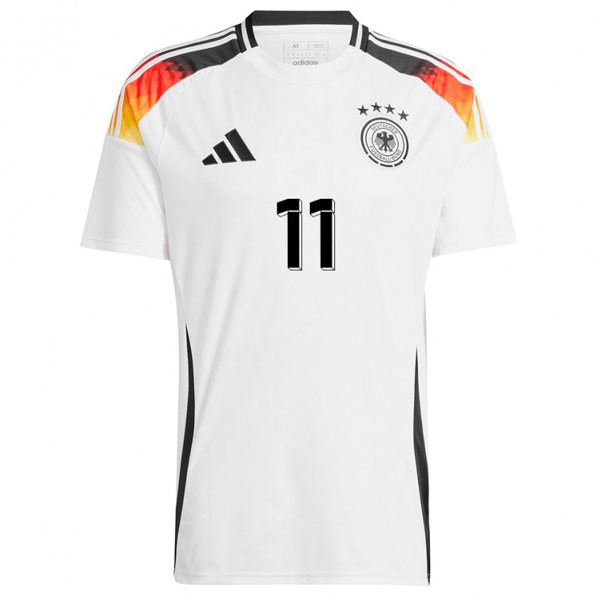 Criança Camisola Alemanha Marco Reus #11 Branco Principal 24-26 Camisa Brasil