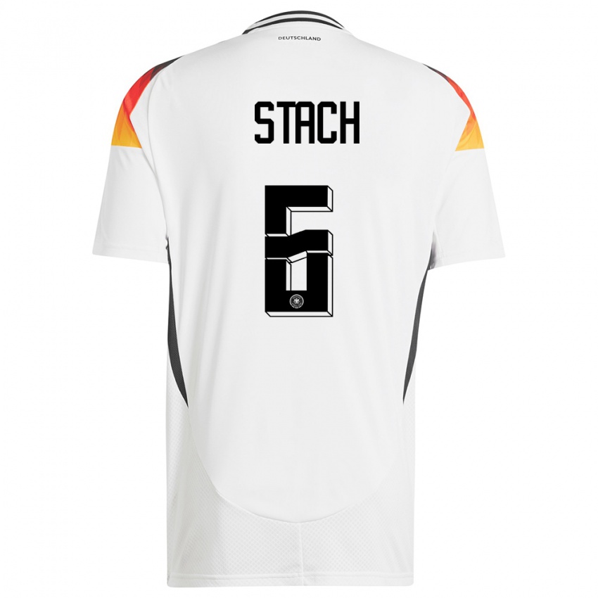 Criança Camisola Alemanha Anton Stach #6 Branco Principal 24-26 Camisa Brasil