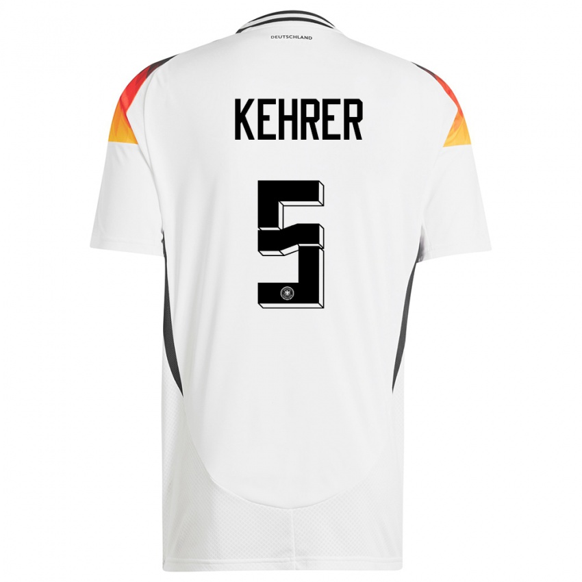 Criança Camisola Alemanha Thilo Kehrer #5 Branco Principal 24-26 Camisa Brasil