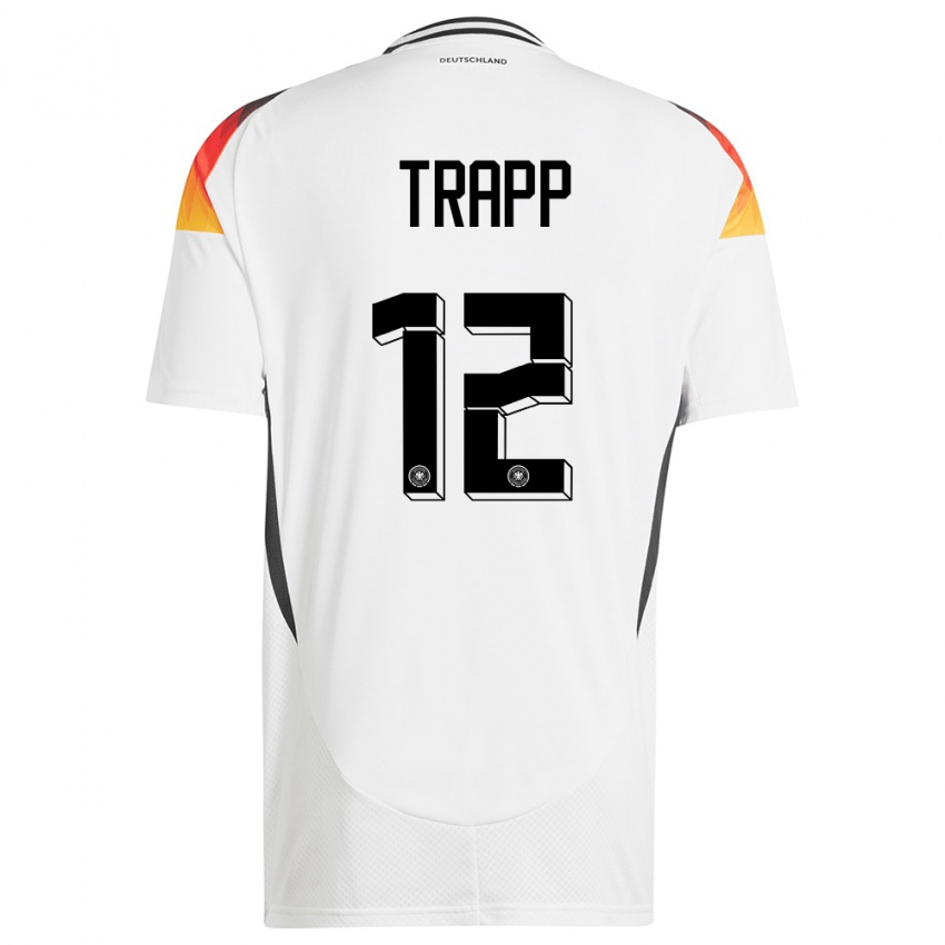 Criança Camisola Alemanha Kevin Trapp #12 Branco Principal 24-26 Camisa Brasil