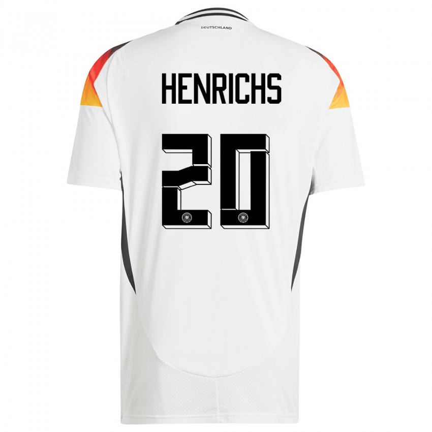 Criança Camisola Alemanha Benjamin Henrichs #20 Branco Principal 24-26 Camisa Brasil