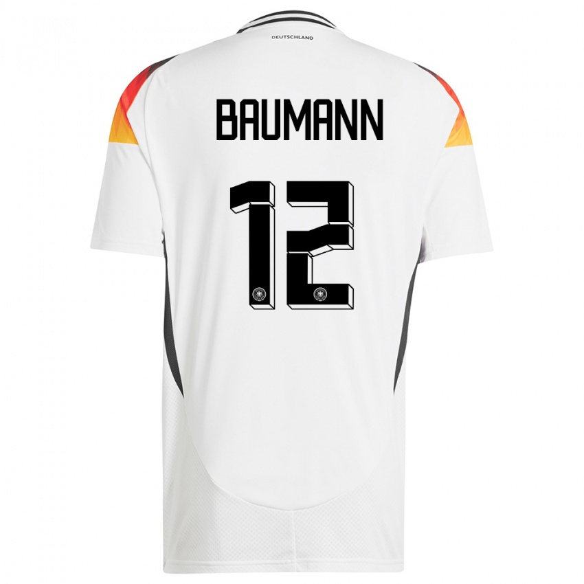 Criança Camisola Alemanha Oliver Baumann #12 Branco Principal 24-26 Camisa Brasil