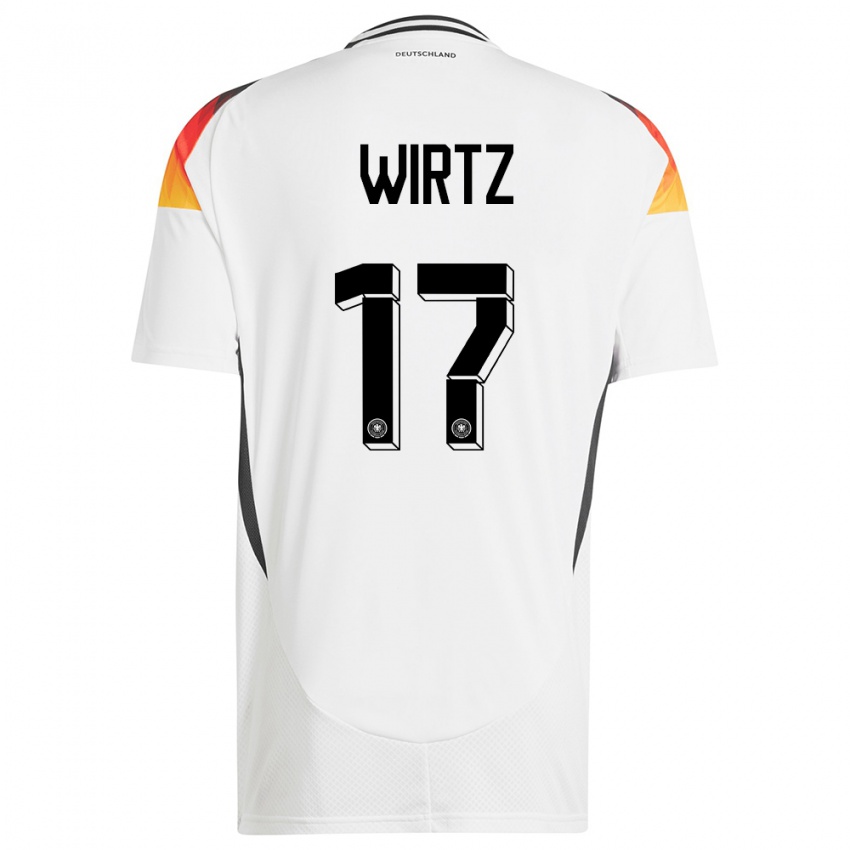 Criança Camisola Alemanha Florian Wirtz #17 Branco Principal 24-26 Camisa Brasil
