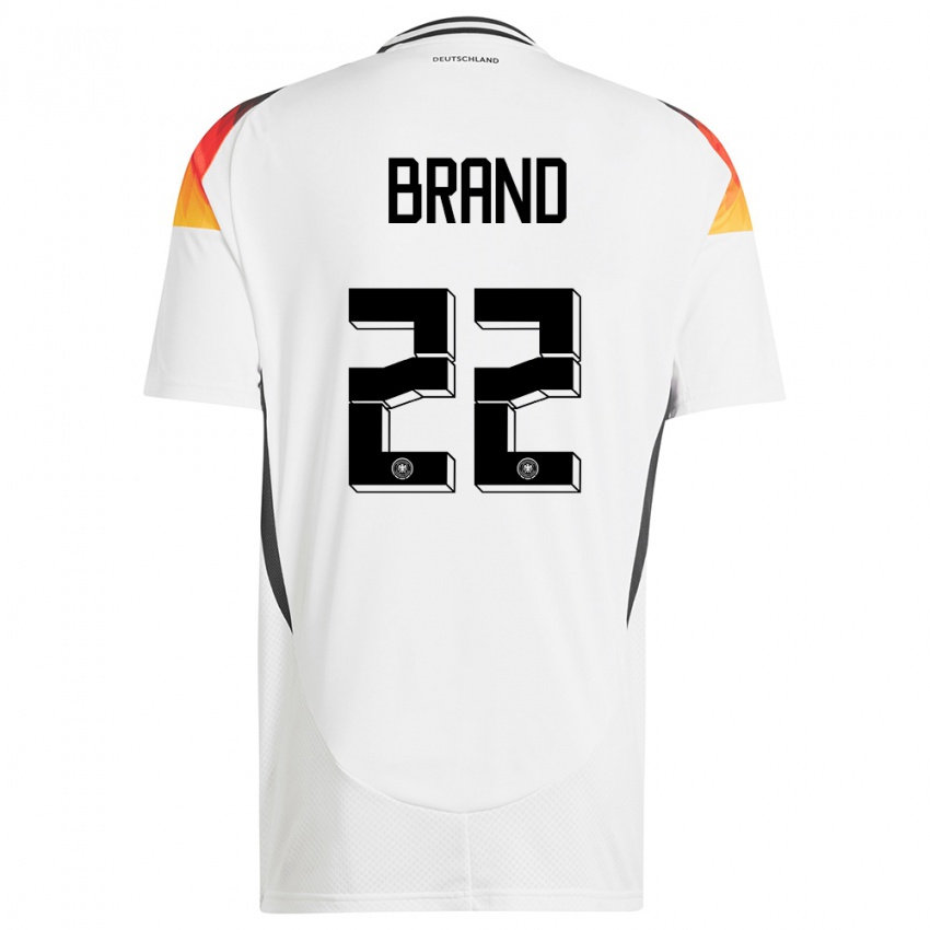 Criança Camisola Alemanha Jule Brand #22 Branco Principal 24-26 Camisa Brasil