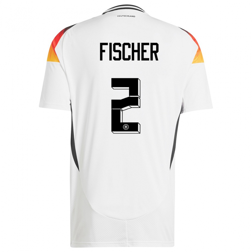 Criança Camisola Alemanha Kilian Fischer #2 Branco Principal 24-26 Camisa Brasil