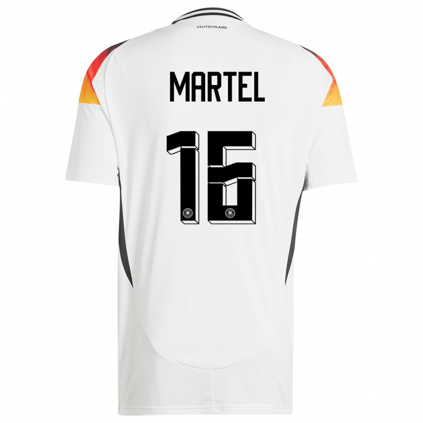 Criança Camisola Alemanha Eric Martel #16 Branco Principal 24-26 Camisa Brasil