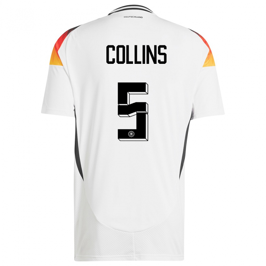 Criança Camisola Alemanha Nnamdi Collins #5 Branco Principal 24-26 Camisa Brasil