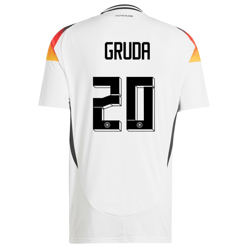 Criança Camisola Alemanha Brajan Gruda #20 Branco Principal 24-26 Camisa Brasil