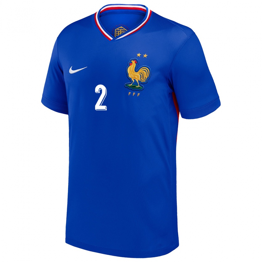 Criança Camisola França Benjamin Pavard #2 Azul Principal 24-26 Camisa Brasil