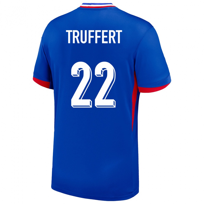 Criança Camisola França Adrien Truffert #22 Azul Principal 24-26 Camisa Brasil