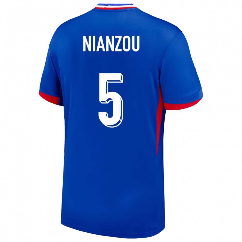 Criança Camisola França Tanguy Nianzou #5 Azul Principal 24-26 Camisa Brasil