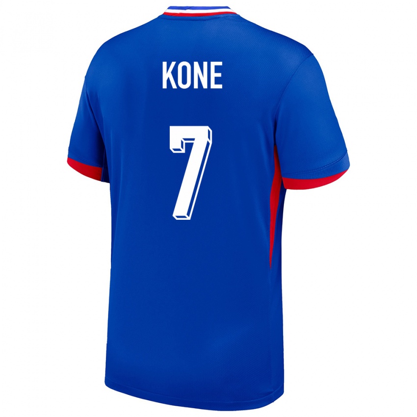 Criança Camisola França Kouadio Kone #7 Azul Principal 24-26 Camisa Brasil