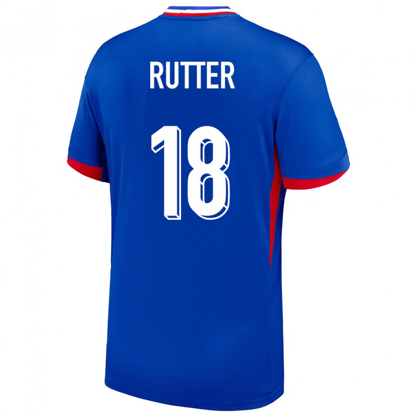 Criança Camisola França Georginio Rutter #18 Azul Principal 24-26 Camisa Brasil