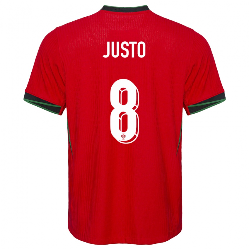 Criança Camisola Portugal Samuel Justo #8 Vermelho Principal 24-26 Camisa Brasil