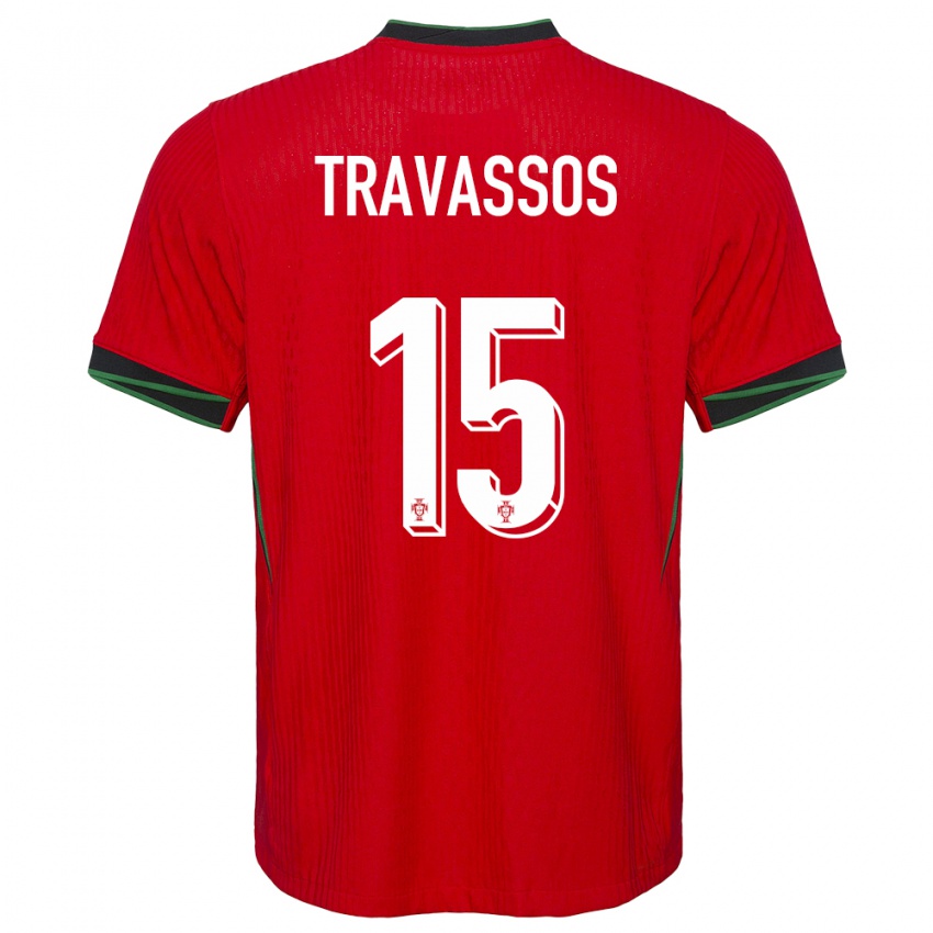 Criança Camisola Portugal Diogo Travassos #15 Vermelho Principal 24-26 Camisa Brasil