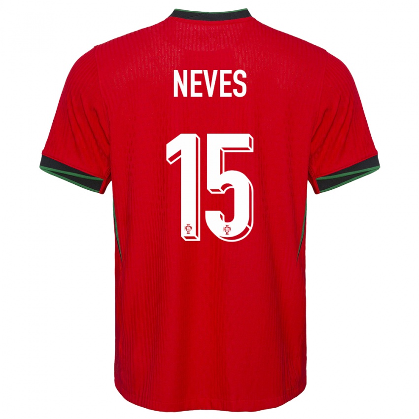 Criança Camisola Portugal Joao Neves #15 Vermelho Principal 24-26 Camisa Brasil