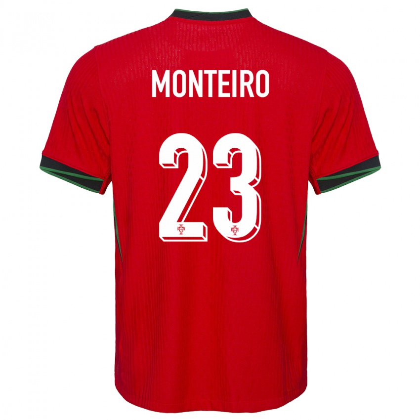 Criança Camisola Portugal David Monteiro #23 Vermelho Principal 24-26 Camisa Brasil