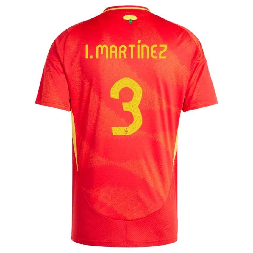 Criança Camisola Espanha Inigo Martinez #3 Vermelho Principal 24-26 Camisa Brasil