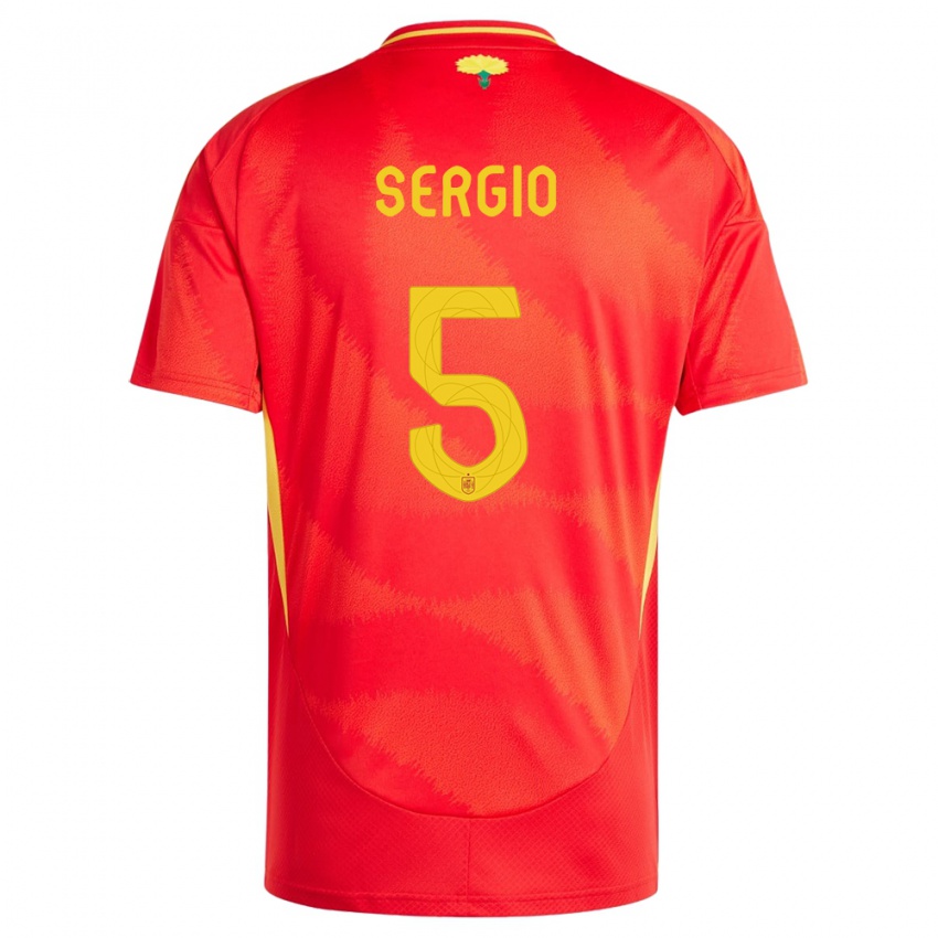 Criança Camisola Espanha Sergio Busquets #5 Vermelho Principal 24-26 Camisa Brasil