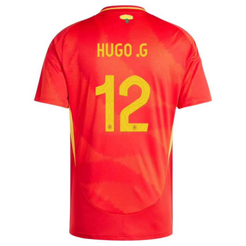 Criança Camisola Espanha Hugo Guillamon #12 Vermelho Principal 24-26 Camisa Brasil