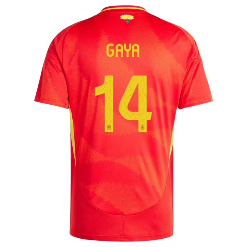 Criança Camisola Espanha Jose Gaya #14 Vermelho Principal 24-26 Camisa Brasil