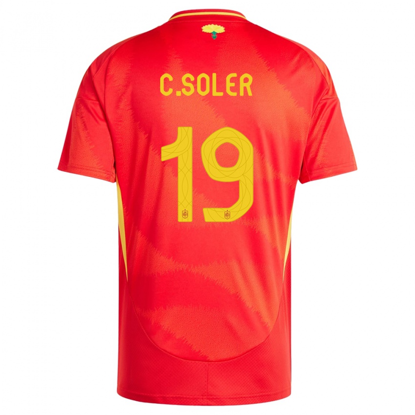 Criança Camisola Espanha Carlos Soler #19 Vermelho Principal 24-26 Camisa Brasil