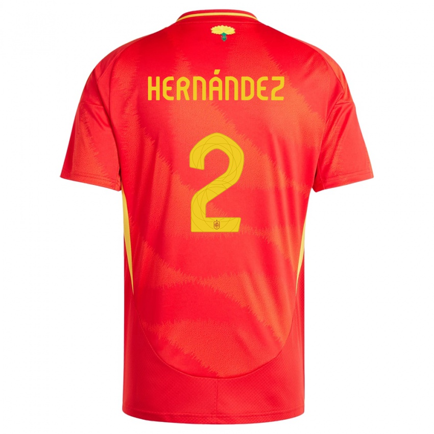 Criança Camisola Espanha Oihane Hernandez #2 Vermelho Principal 24-26 Camisa Brasil