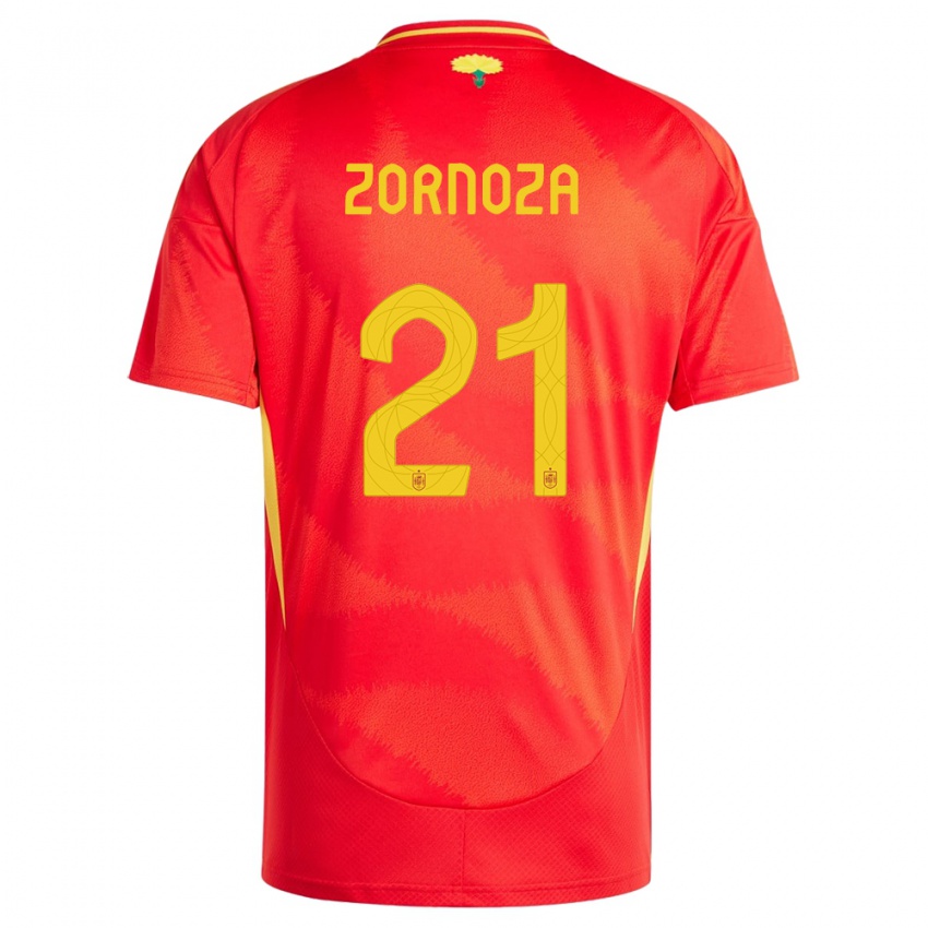 Criança Camisola Espanha Claudia Zornoza #21 Vermelho Principal 24-26 Camisa Brasil