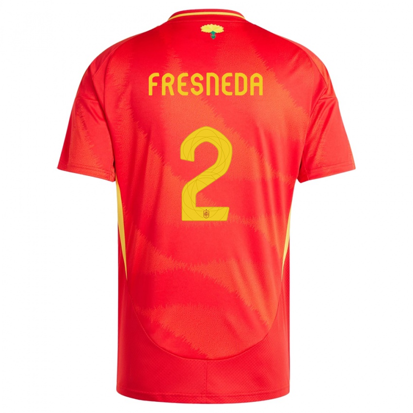 Criança Camisola Espanha Ivan Fresneda #2 Vermelho Principal 24-26 Camisa Brasil