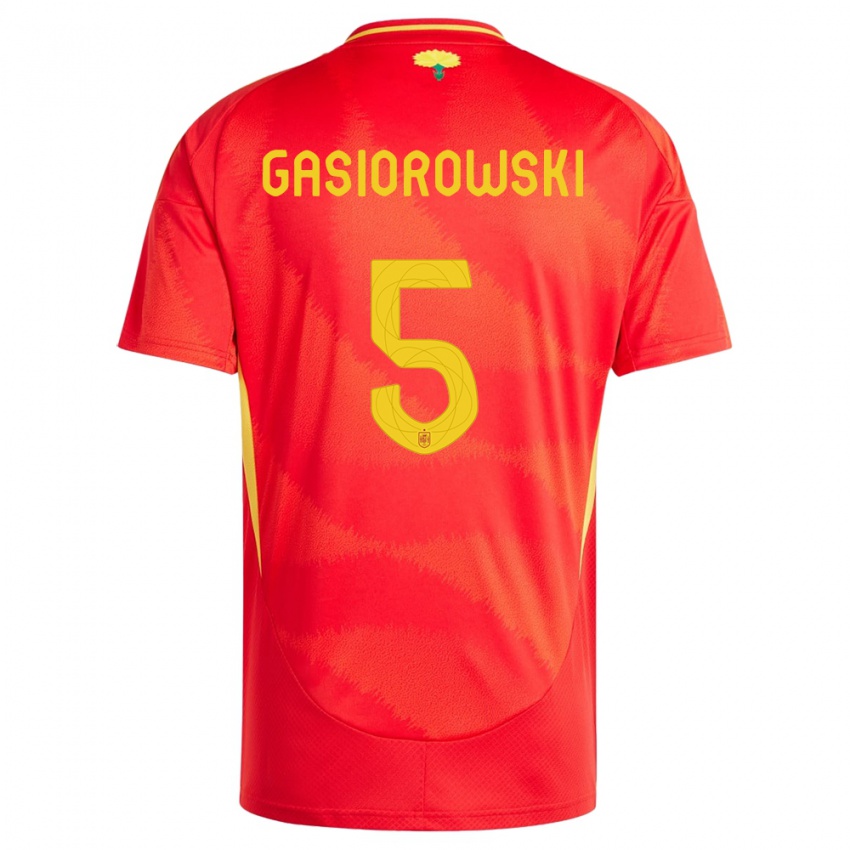 Criança Camisola Espanha Yarek Gasiorowski #5 Vermelho Principal 24-26 Camisa Brasil