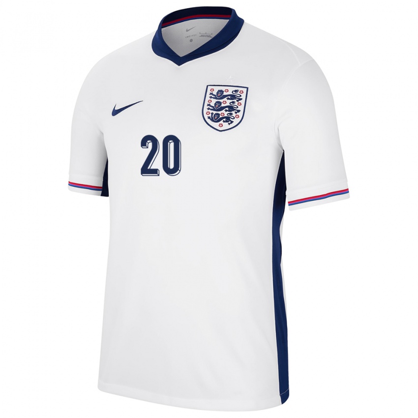 Criança Camisola Inglaterra Jarrod Bowen #20 Branco Principal 24-26 Camisa Brasil