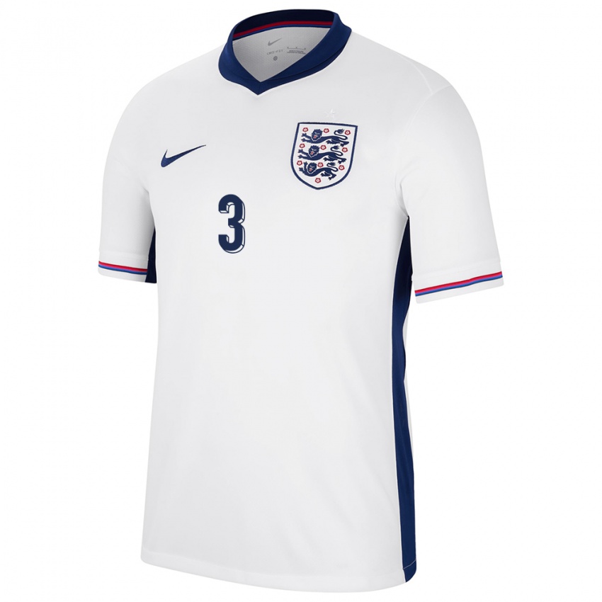 Criança Camisola Inglaterra Ryan Sessegnon #3 Branco Principal 24-26 Camisa Brasil