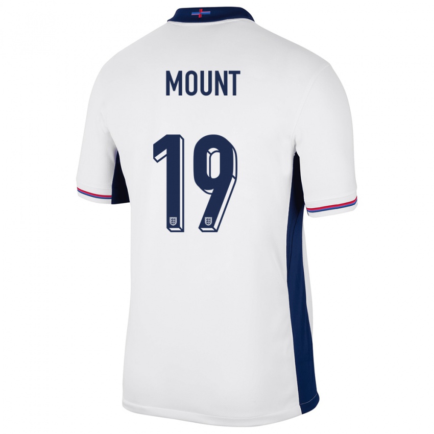 Criança Camisola Inglaterra Mason Mount #19 Branco Principal 24-26 Camisa Brasil